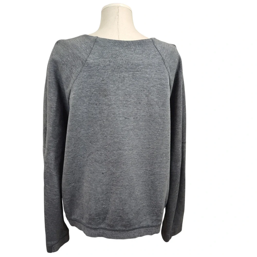 Nike Jacket Womens XL Gray Fleece Full Zip Collarless Sweatshirt Layering